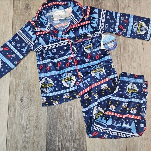 The Polor Express Fair Isle Fire Resistant Sleepwear Pajamas Set Toddler 2T New - Picture 1 of 6